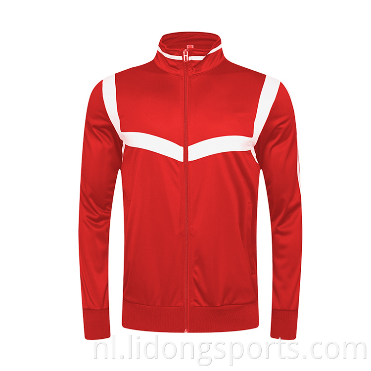 Fabrikant Custom Satin Track Jacket Sports Zip Jackets Jackets voor Sports Pas uw naam Teamnummer & Logo aan
